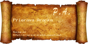 Prierava Aranka névjegykártya